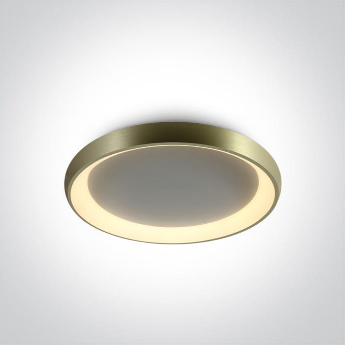 Brushed Brass Ceiling Light Led 50w Warm White Ip20 230v One Light SKU:62144N/BBS/W - Toplightco
