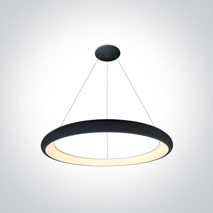 Pendant Light Black Circular Warm White LED built in 2750lm 50W Metal One Light SKU:62144NB/B/W - Toplightco