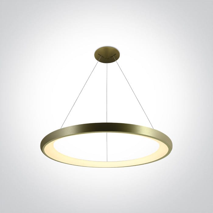 Brushed Brass Pendant Light Led 50w Warm White Ip20 230v One Light SKU:62144NB/BBS/W - Toplightco
