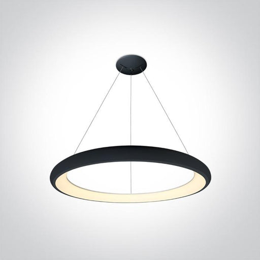 Pendant Light Black Circular Warm White LED built in 2750lm 50W Metal One Light SKU:62144NB/B/W - Toplightco