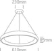 Pendant Light White Circular Warm White LED built in 2750lm 50W Metal One Light SKU:62144NB/W/W - Toplightco