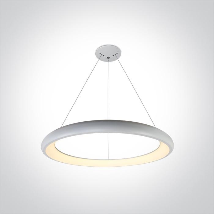 Pendant Light White Circular Warm White LED built in 2750lm 50W Metal One Light SKU:62144NB/W/W - Toplightco