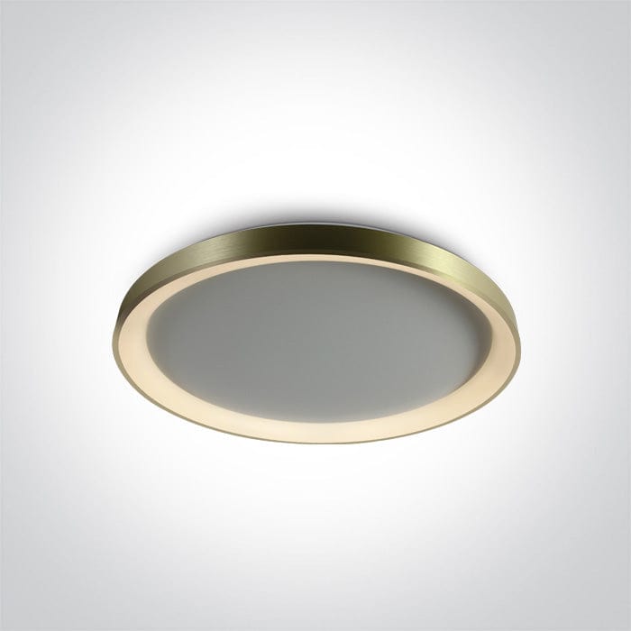 Brushed Brass Ceiling Light Led 48w Warm White Ip20 230v One Light SKU:62148L/BBS/W - Toplightco