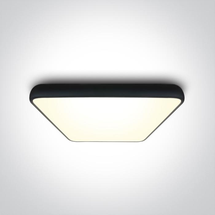 Ceiling Light Black Rectangular Warm White LED built in 3600lm 62W Metal One Light SKU:62160A/B/W - Toplightco