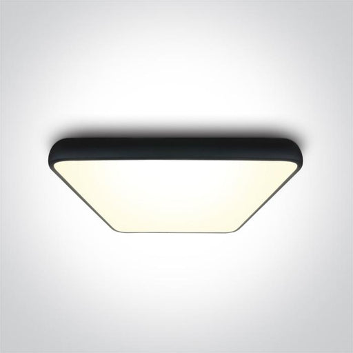 Ceiling Light Black Rectangular Warm White LED built in 3600lm 62W Metal One Light SKU:62160A/B/W - Toplightco