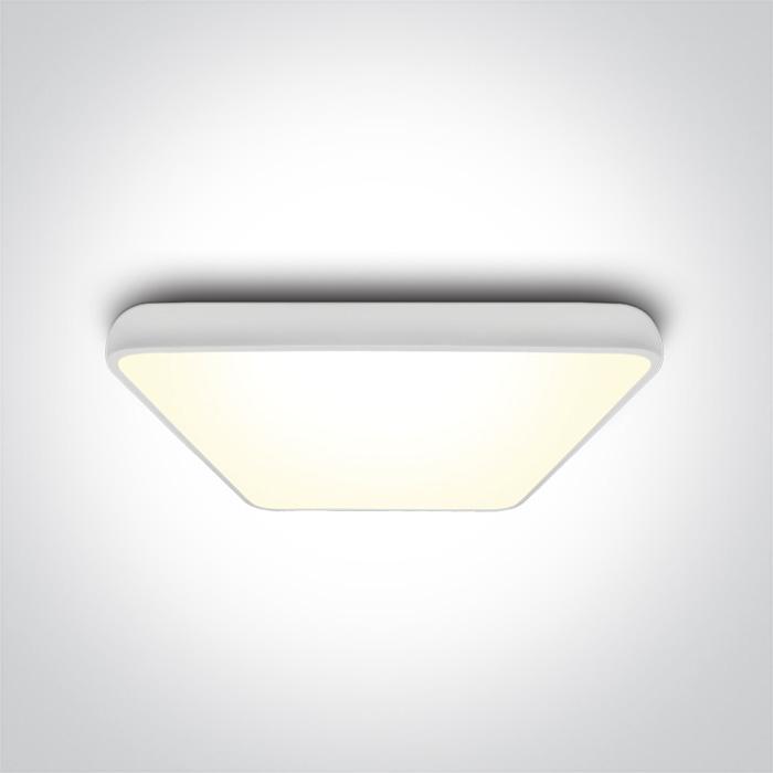 Ceiling Light White Rectangular Warm White LED built in 3600lm 62W Metal One Light SKU:62160A/W/W - Toplightco