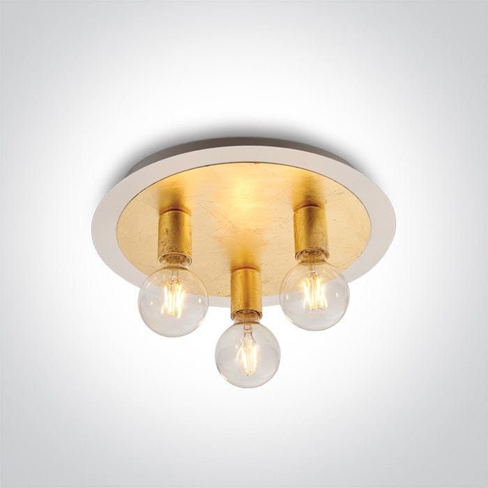 Ceiling Light Brass Circular Replaceable lamp 3x12W Metal One Light SKU:62172B/BS - Toplightco