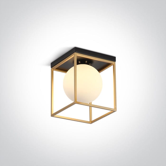 Ceiling Light Brass Rectangular Replaceable lamp 8W Metal One Light SKU:62174A/BS - Toplightco