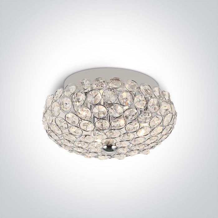 Ceiling Light Chrome Circular Replaceable lamp 3x9W Metal + glass One Light SKU:62176A - Toplightco