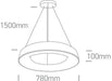 Pendant Light Black Circular Warm White LED built in 4400lm 80W Aluminium One Light SKU:62180NB/B/W - Toplightco