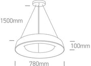Pendant Light White Circular Warm White LED built in 4400lm 80W Aluminium One Light SKU:62180NB/W/W - Toplightco