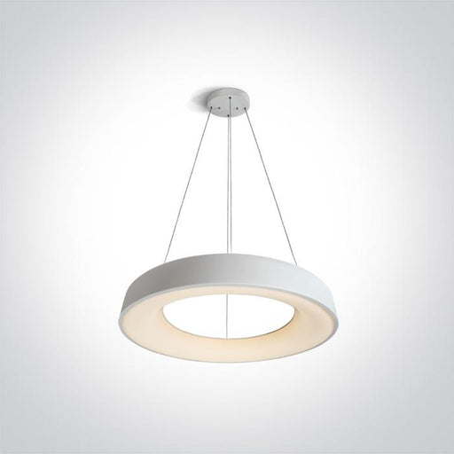 Pendant Light White Circular Warm White LED built in 4400lm 80W Aluminium One Light SKU:62180NB/W/W - Toplightco