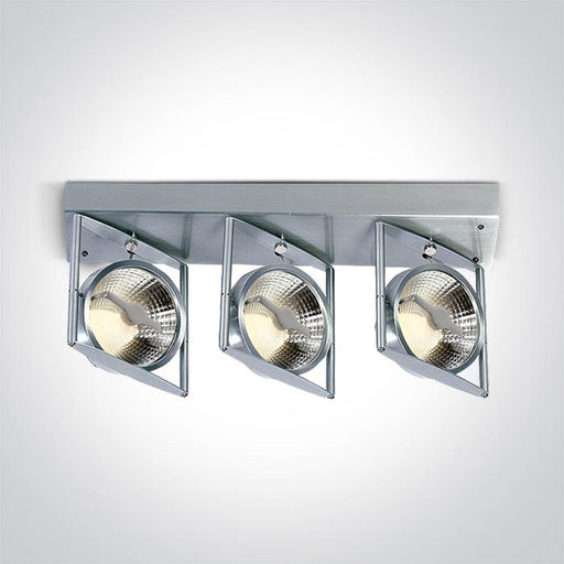 Wall & Ceiling Light Aluminium Rectangular Replaceable lamp 3x75W Natural Aluminium One Light SKU:62310A/AL - Toplightco