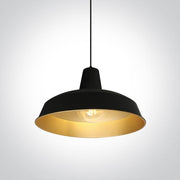 Pendant Light Black-Brass Circular Replaceable lamp 20W Aluminium One Light SKU:63020/B/BS - Toplightco