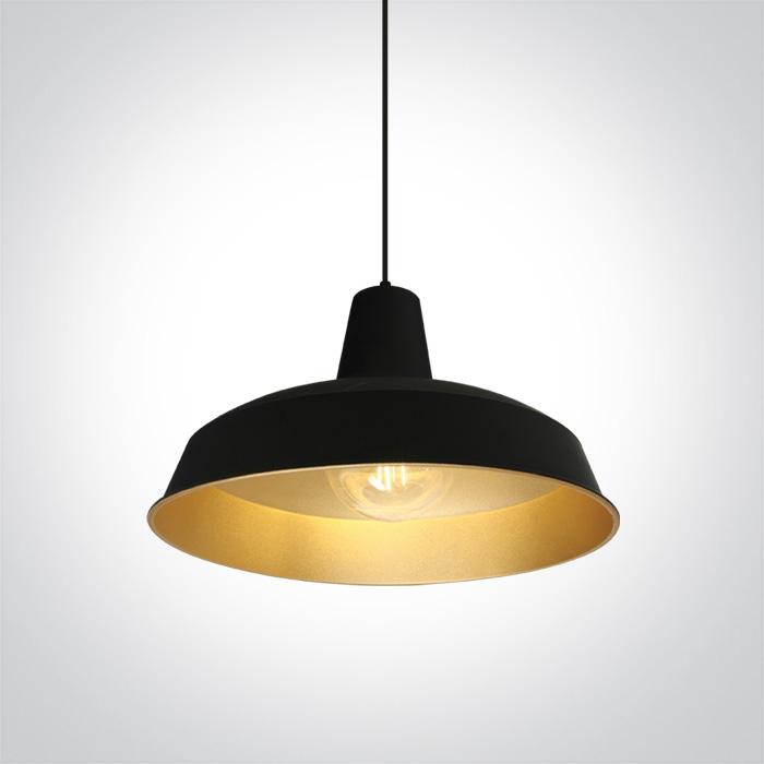 Pendant Light Black-Brass Circular Replaceable lamp 20W Aluminium One Light SKU:63020/B/BS - Toplightco