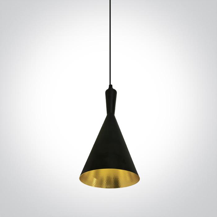 Pendant Light Black-Brass Circular Replaceable lamp 12W Aluminium One Light SKU:63040/B/BS - Toplightco