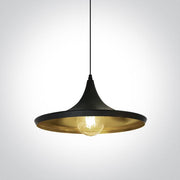Pendant Light Black-Brass Circular Replaceable lamp 12W Aluminium One Light SKU:63042/B/BS - Toplightco