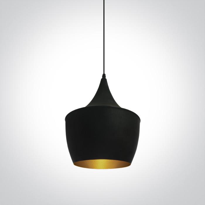 Pendant Light Black-Brass Circular Replaceable lamp 12W Aluminium One Light SKU:63044/B/BS - Toplightco