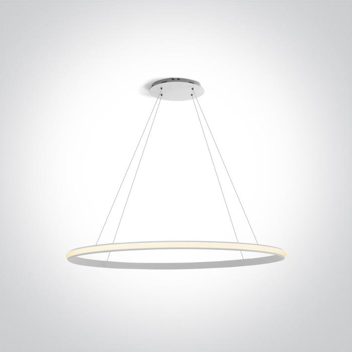 Pendant Light White Circular Warm White LED built in 1540lm 25W Aluminium + Steel One Light SKU:63046/W - Toplightco