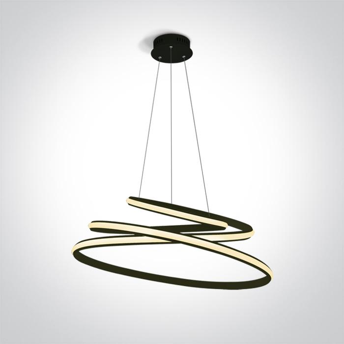 Pendant Light Black Circular Warm White LED built in 2700lm 45W Aluminium + Steel One Light SKU:63046A/B - Toplightco