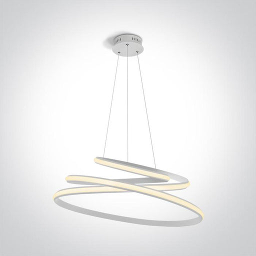 Pendant Light White Circular Warm White LED built in 2700lm 45W Aluminium + Steel One Light SKU:63046A/W - Toplightco