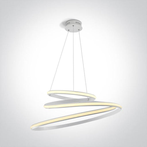 Pendant Light White Circular Warm White LED built in 3000lm 50W Aluminium + Steel One Light SKU:63046B/W - Toplightco