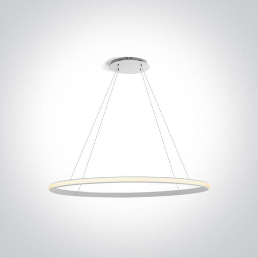 Pendant Light White Circular Warm White LED built in 1540lm 25W Aluminium + Steel One Light SKU:63046/W - Toplightco