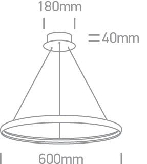 Pendant Light Black Circular Warm White LED built in 1000lm 19W Aluminium + Steel One Light SKU:63048/B - Toplightco
