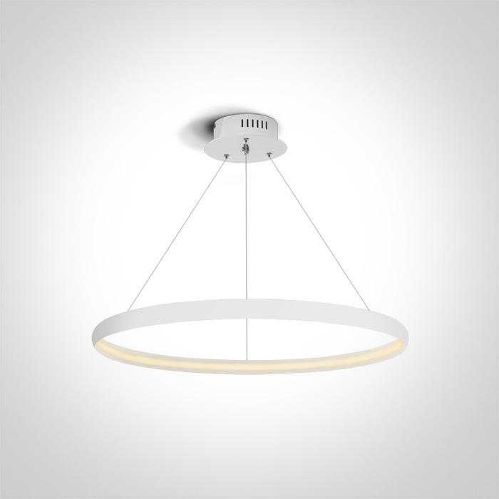 Pendant Light White Circular Warm White LED built in 1000lm 19W Aluminium + Steel One Light SKU:63048/W - Toplightco