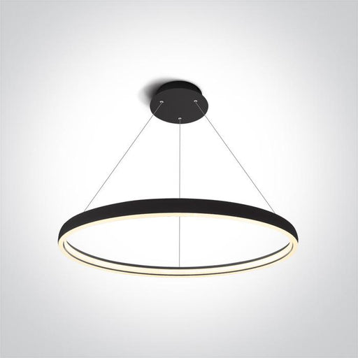 Pendant Light Black Circular Warm White LED built in 2250lm 40W Aluminium + Steel One Light SKU:63050/B - Toplightco