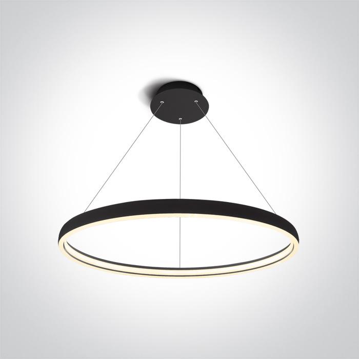 Pendant Light Black Circular Warm White LED built in 2250lm 40W Aluminium + Steel One Light SKU:63050/B - Toplightco