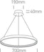 Pendant Light Black Circular Warm White LED built in 2250lm 40W Aluminium + Steel One Light SKU:63050/B - Toplightco