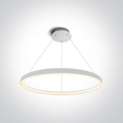 Pendant Light White Circular Warm White LED built in 2250lm 40W Aluminium + Steel One Light SKU:63050/W - Toplightco
