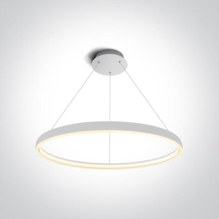 Pendant Light White Circular Warm White LED built in 2250lm 40W Aluminium + Steel One Light SKU:63050/W - Toplightco