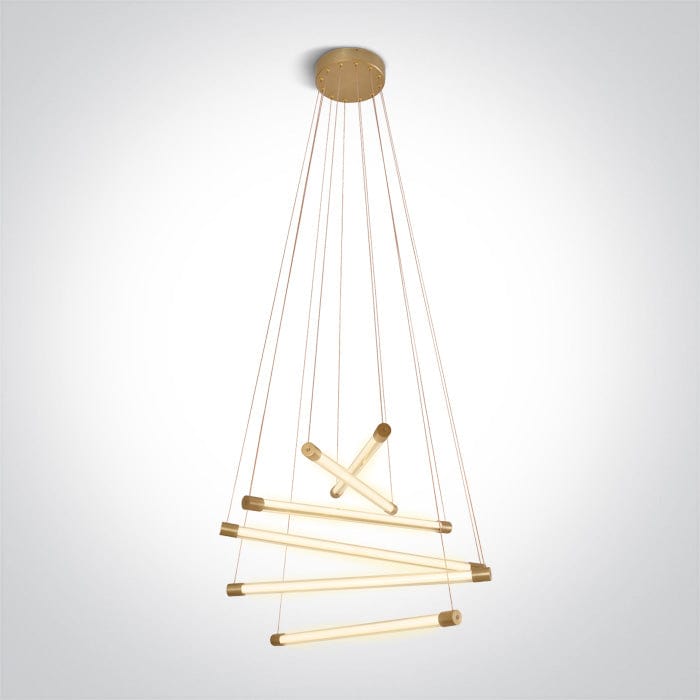 Brushed Brass Led 65w Warm White Ip20 230v Decorative Pendant SKU: 63056/BBS - Toplightco