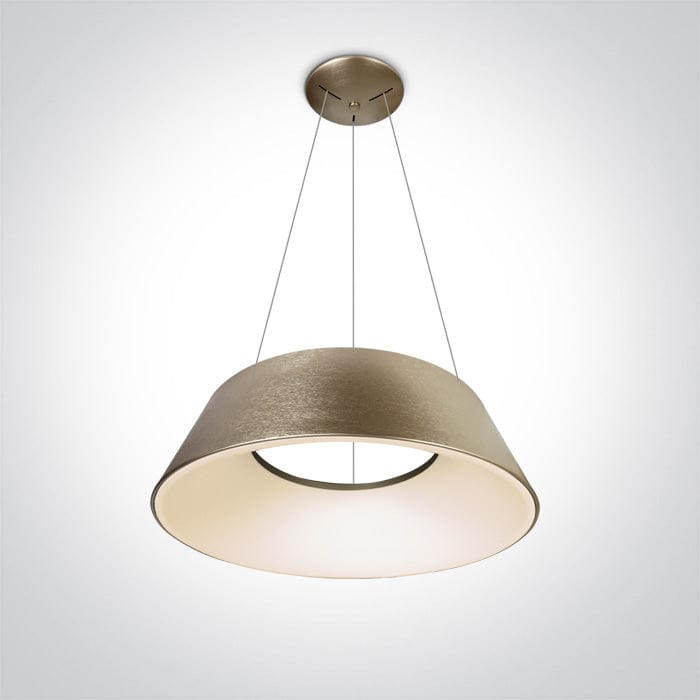 Brushed Brass Led Pendant 60w Warm White Ip20 230v SKU: 63058/BGL/W - Toplightco