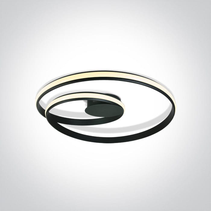 Black Led Ceiling Lamp 30w Warm White Ip20 230v SKU: 63066/B - Toplightco