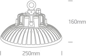 Black Led Smd 100w Ufo Cool White Ip65 230v Industrial High Bay, - Toplightco