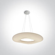 Pendant Light White Circular Warm White LED built in 6400lm 80W Metal One Light SKU:63110C/W - Toplightco