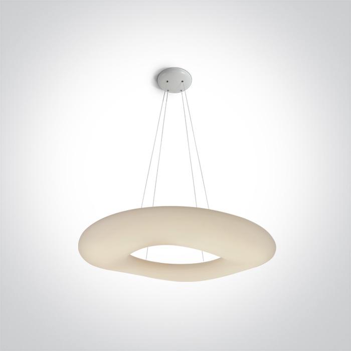 Pendant Light White Circular Warm White LED built in 6400lm 80W Metal One Light SKU:63110C/W - Toplightco