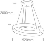 Pendant Light White Circular Warm White LED built in 4800lm 60W Metal One Light SKU:63112/W - Toplightco