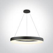 Pendant Light Black Circular Warm White LED built in 2400lm 40W Metal One Light SKU:63114/B/W - Toplightco