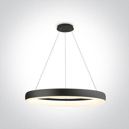 Pendant Light Black Circular Warm White LED built in 2400lm 40W Metal One Light SKU:63114/B/W - Toplightco