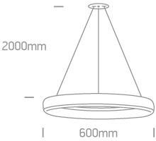 Pendant Light Black Circular Warm White LED built in 2400lm 40W Metal One Light SKU:63114/B/W - Toplightco