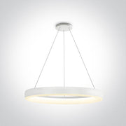 Pendant Light White Circular Warm White LED built in 2400lm 40W Metal One Light SKU:63114/W/W - Toplightco