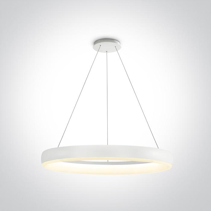 Pendant Light White Circular Warm White LED built in 2400lm 40W Metal One Light SKU:63114/W/W - Toplightco