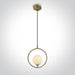 Pendant Light Brushed Brass Circular Replaceable lamp 9W Steel One Light SKU:63116/BBS - Toplightco