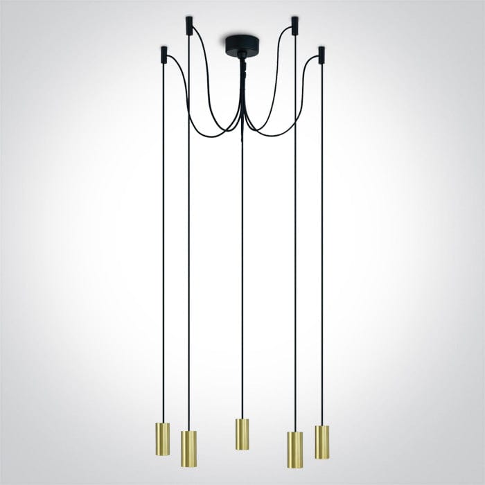 Brushed Brass Pendant 20w 5xe27 - Toplightco