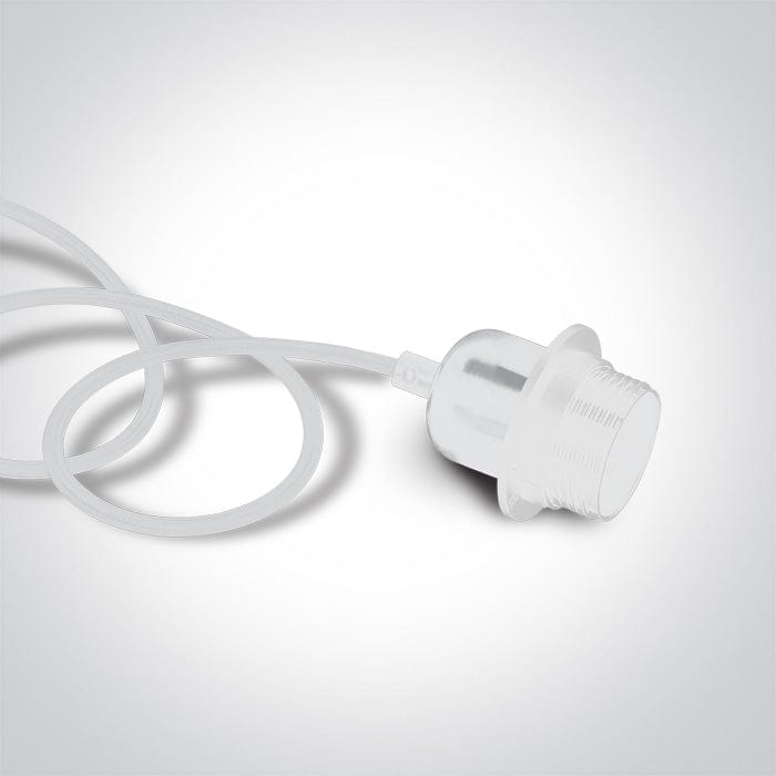 White Pendant Light 20w E27 One Light SKU:63126/W - Toplightco