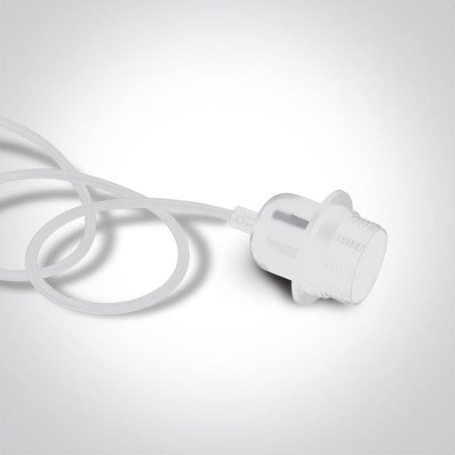 White Pendant Light 20w E27 One Light SKU:63126/W - Toplightco